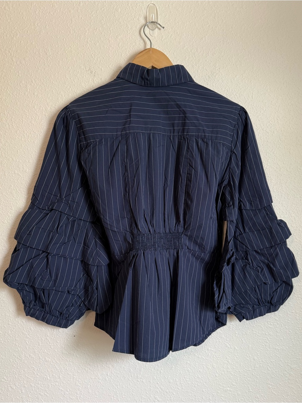 Free People Memphis Blues Button Up Shirt Avant Garde Dramatic Scandinavian - Picture 3 of 8